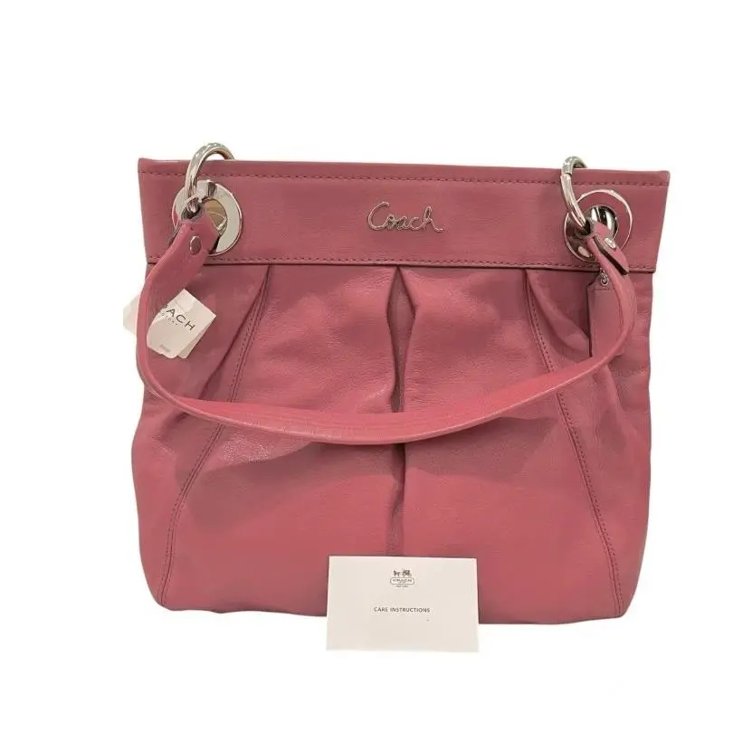 Ashley Leather Hippie Hobo Crossbody Bag Geranium and Ginger Beet F17605 by Coach