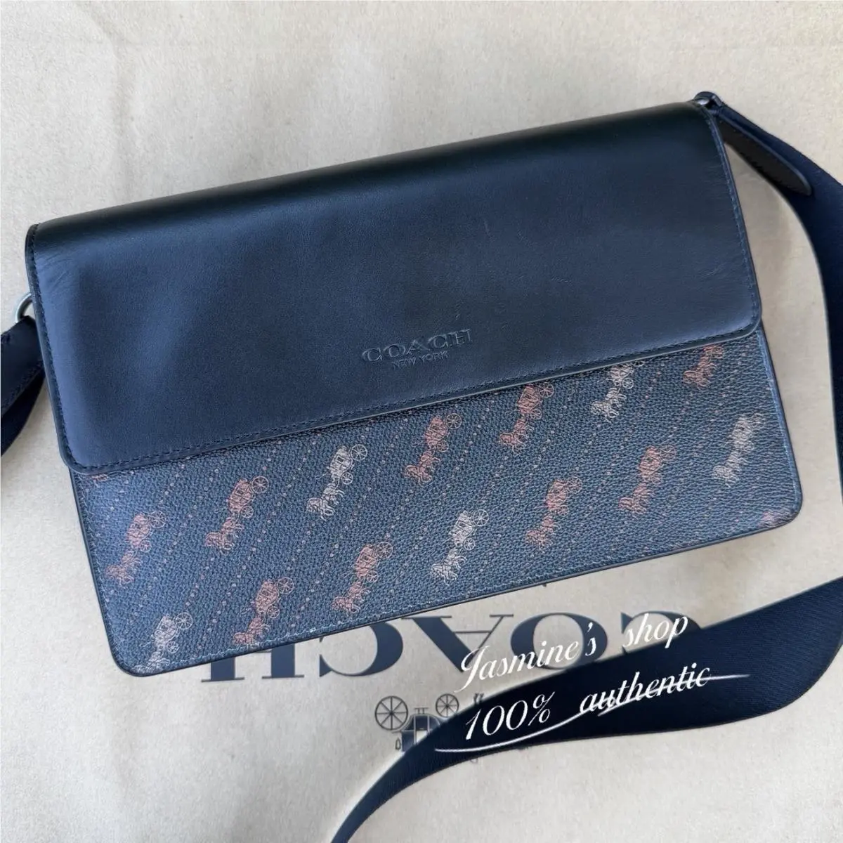 Coach Turner Flap Crossbody with Horse and Carriage Dot Print c6585