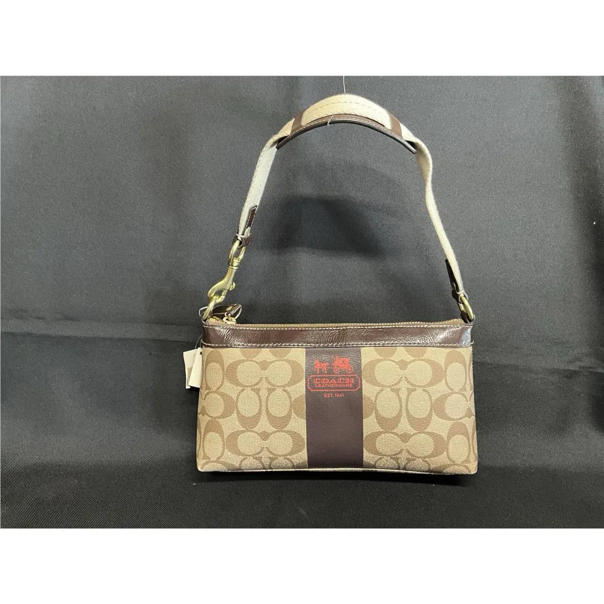 Coach “heritage Stripe” Demi Bag 2015 w/ Tissue Card