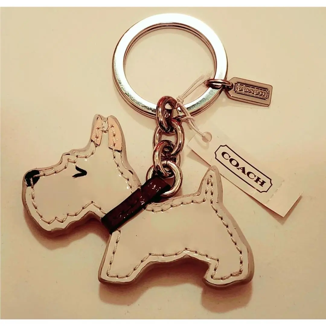 White Scottie Terrier Keychain - F62936. Vintage and Hard to Find by Coach