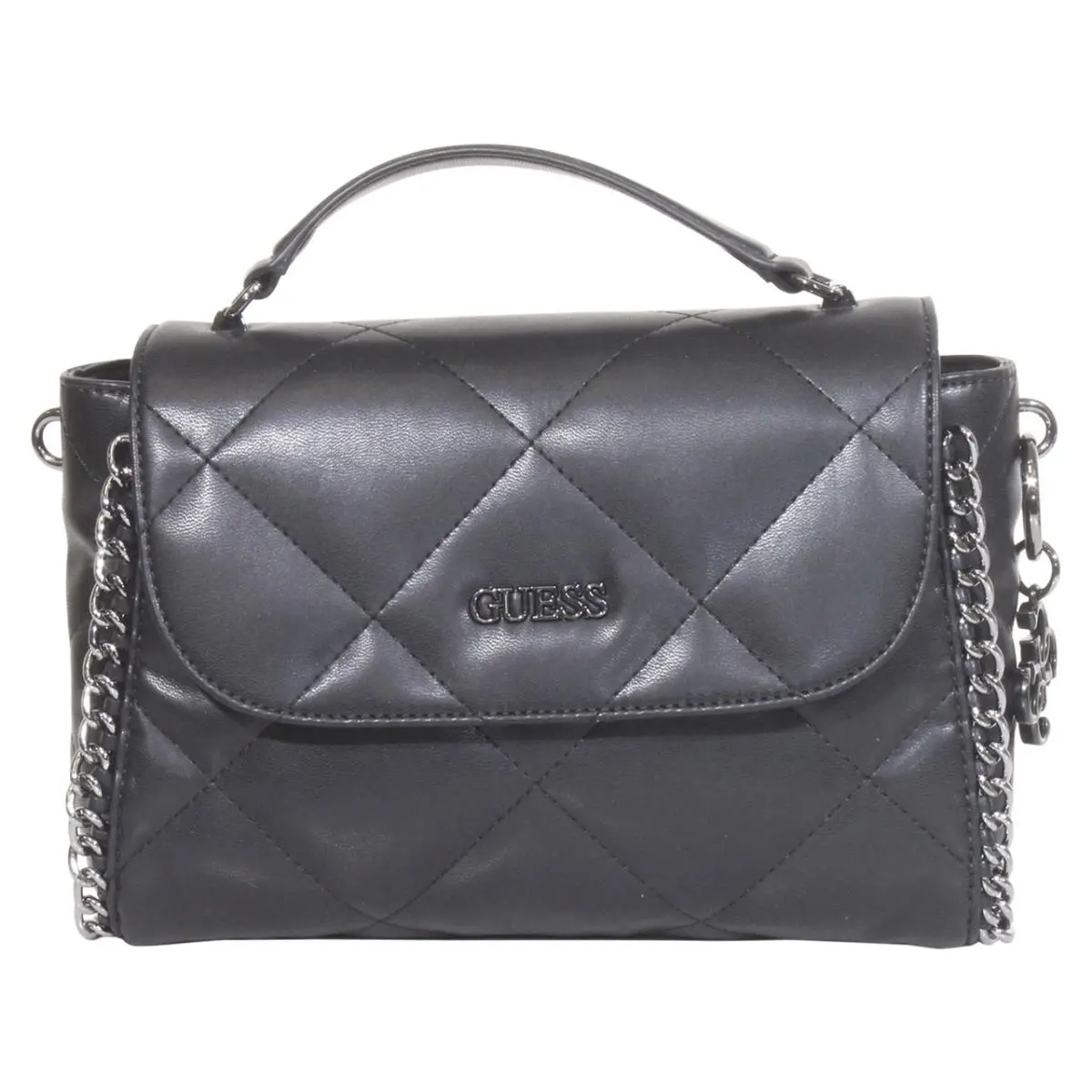 Women`s Khatia Top Handle Flap Handbag Black by Guess
