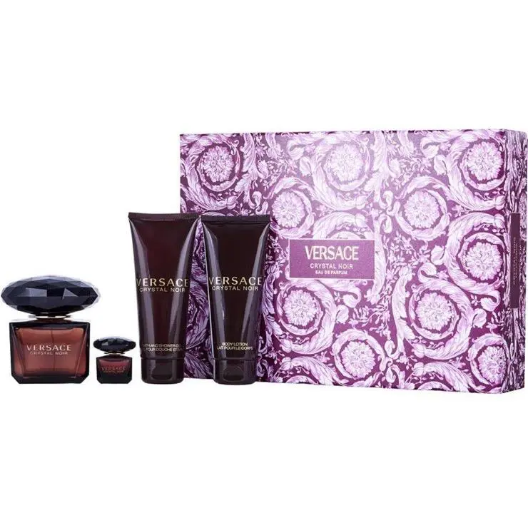 Versace Crystal Noir 4pc Gift Set For Women with 3oz+0.17ozEdt+3.4oz B/l+s/g