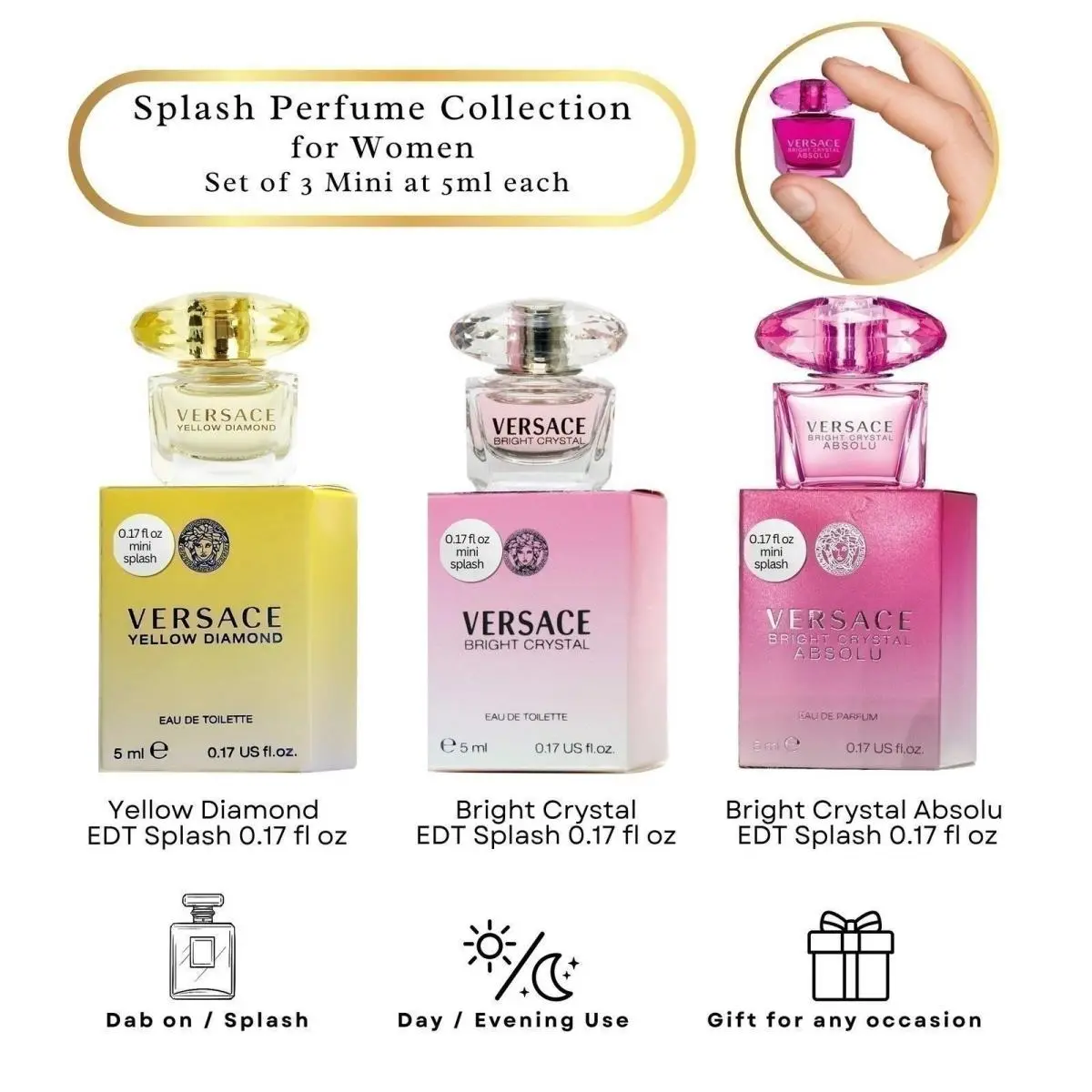 Versace Miniature Variety Trio Collection Perfume Gift Set For Women