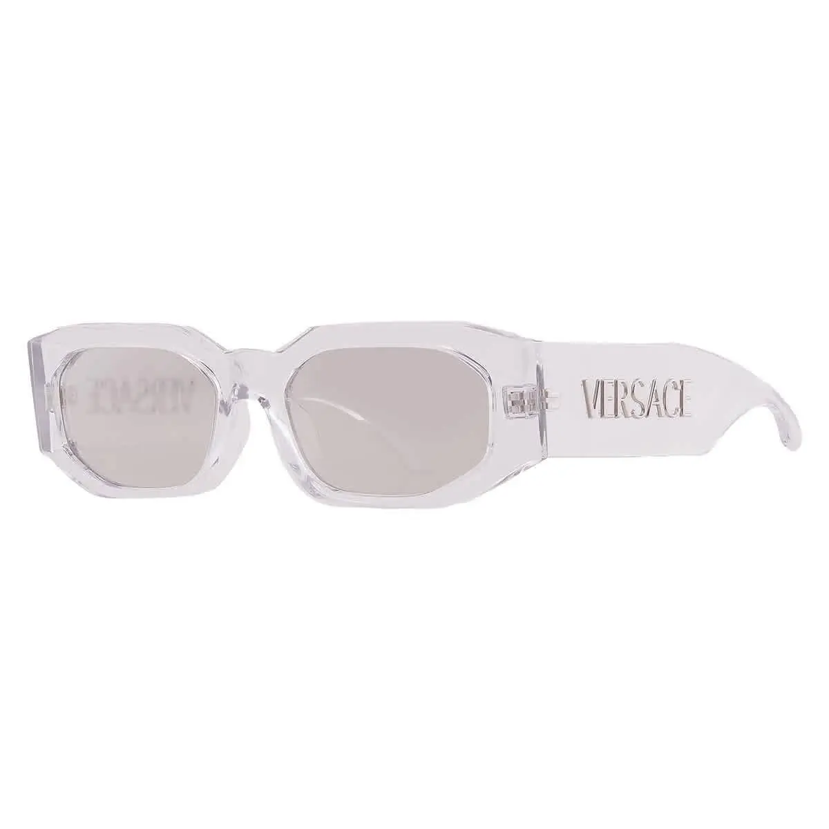 Clear Mirror Silver Irregular Sunglasses VE4489U 148/8V 55 by Versace