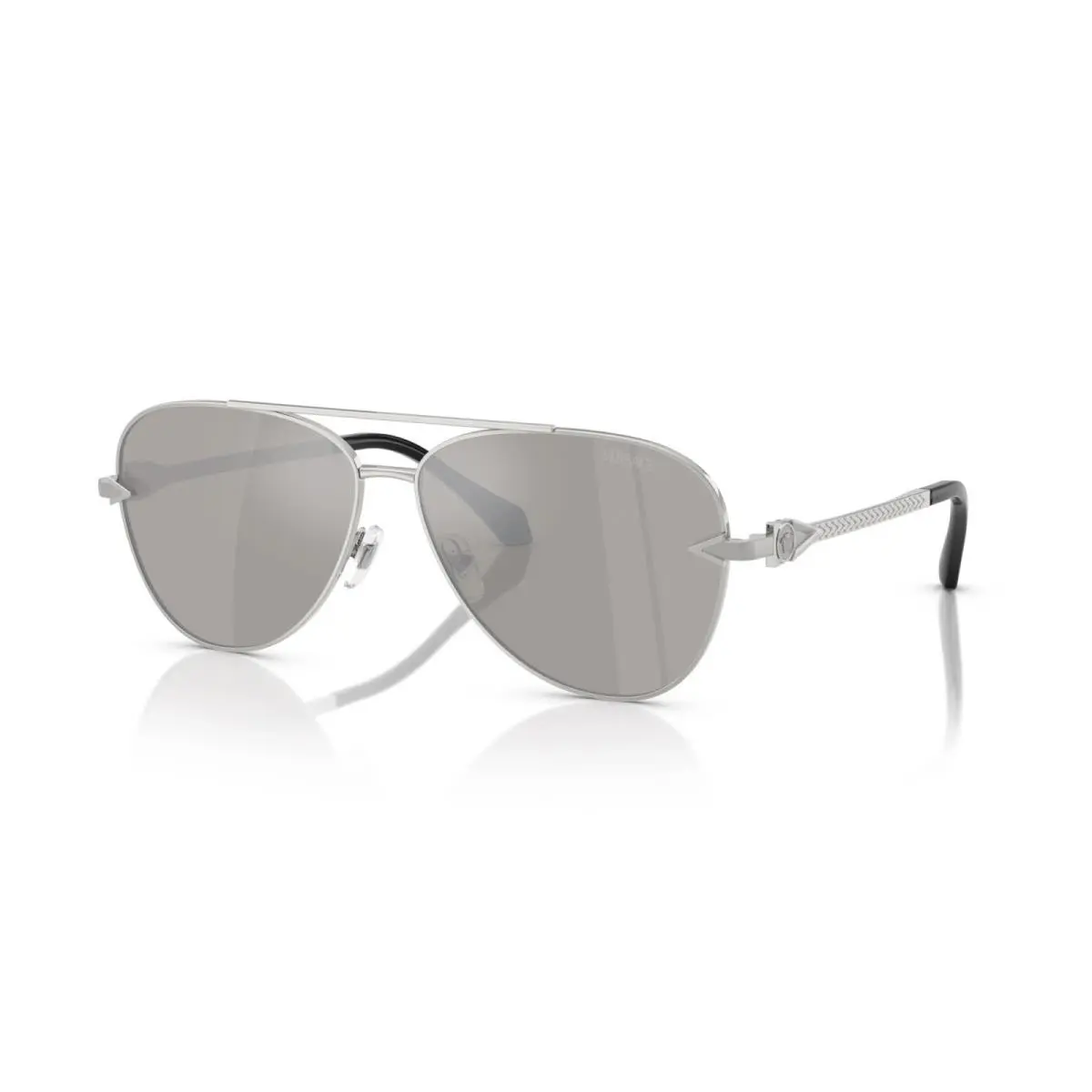 Versace Sunglasses VE2283 10006G 61mm Silver / Light Grey Mirror Silver Lens - Frame: Silver, Lens: Light Grey Mirror Silver