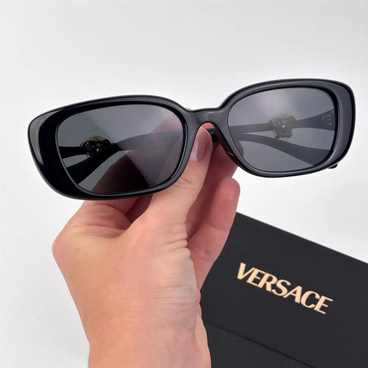 Women Sunglasses Black Grey Rectangle VE4504D GB1/87 by Versace