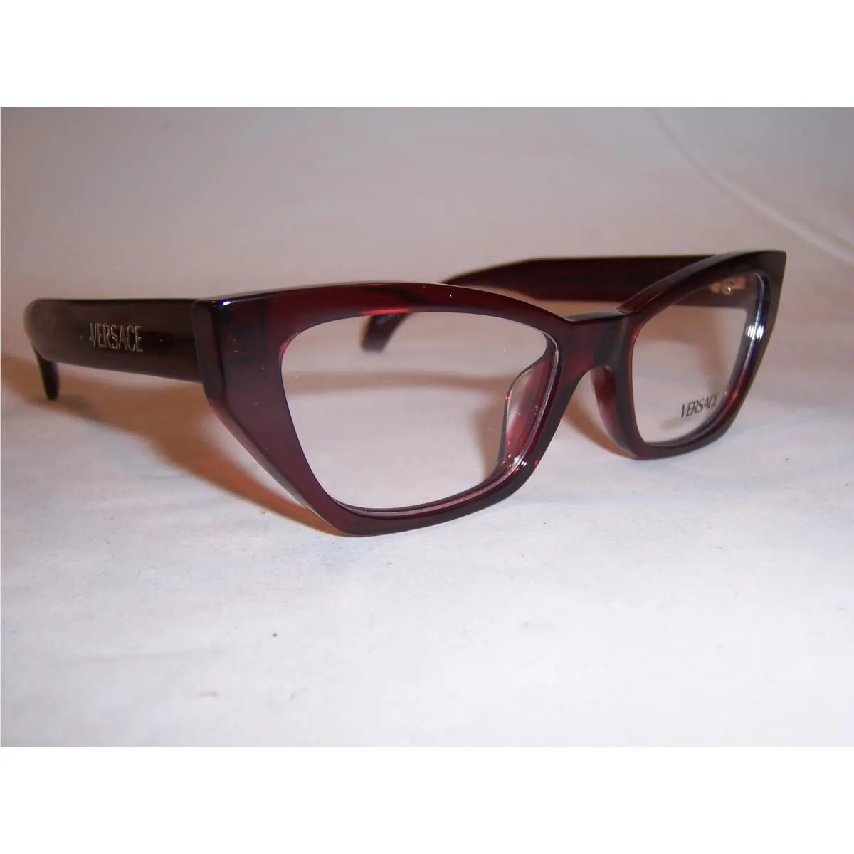 Versace Eyeglasses VE 3373U 5512 Transparent Bordeaux 52mm RX 3373