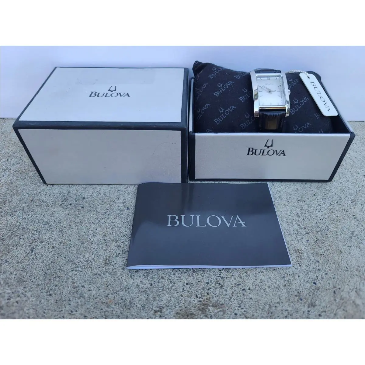 Bulova Silver Square Dial Watch 96L200 Black Leather C8343087 Battery