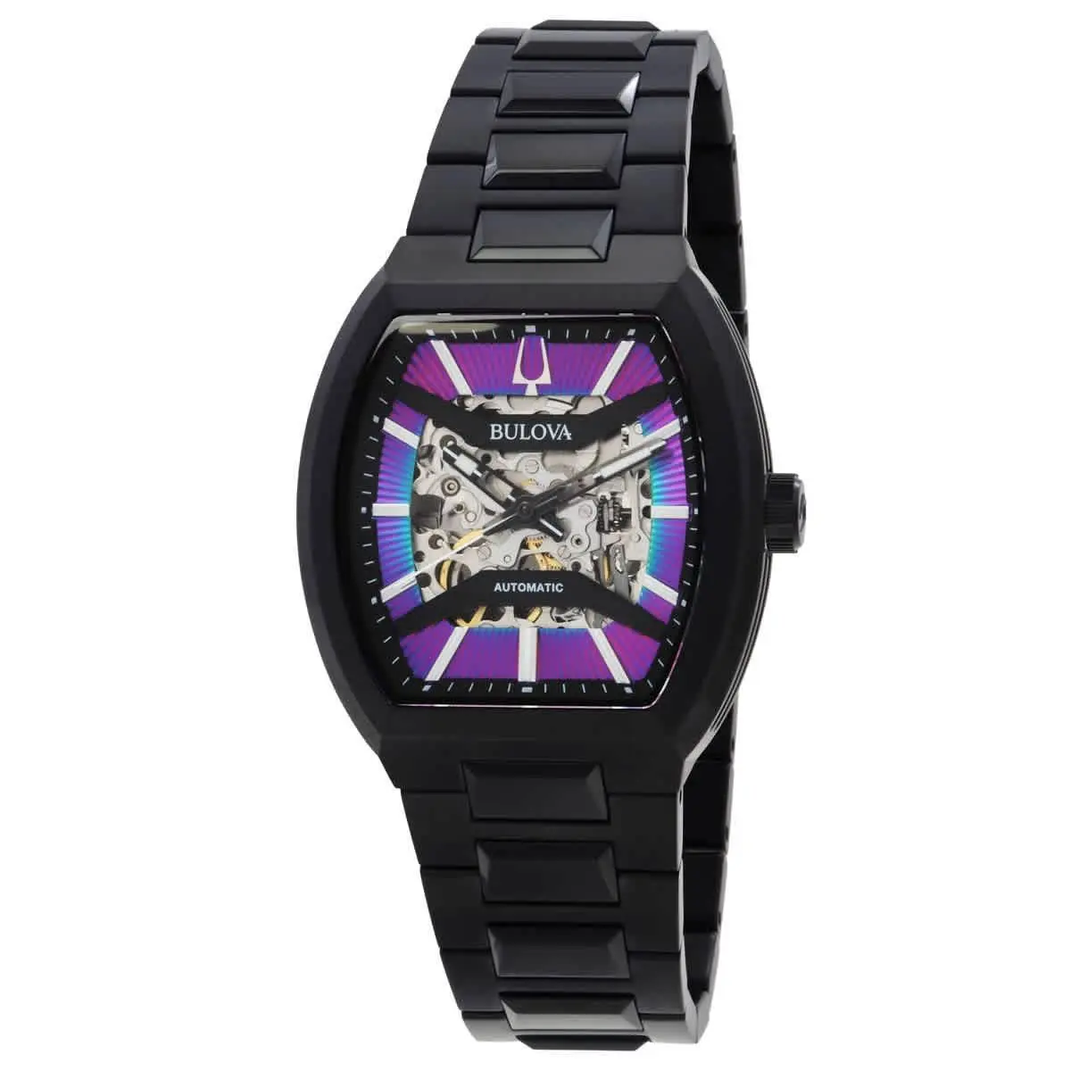 Bulova Maquina Automatic Rainbow Semi-skeleton Dial Men`s Watch 98A320