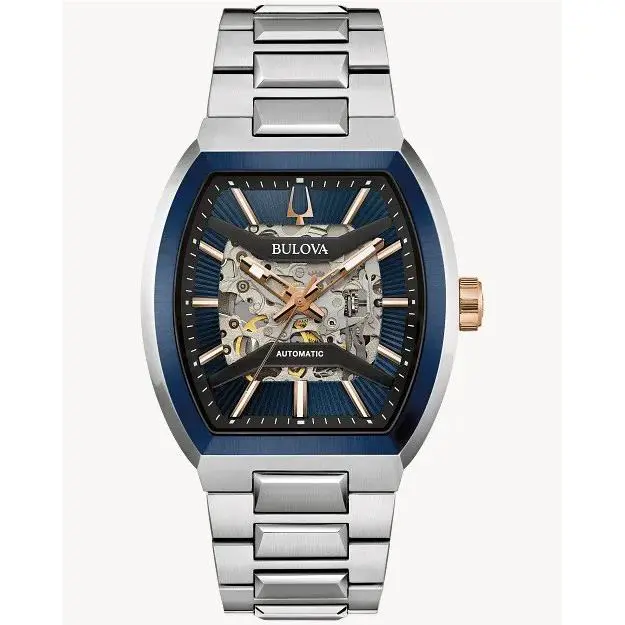 Bulova Maquina Automatic Blue Dial Men`s Watch 98A319