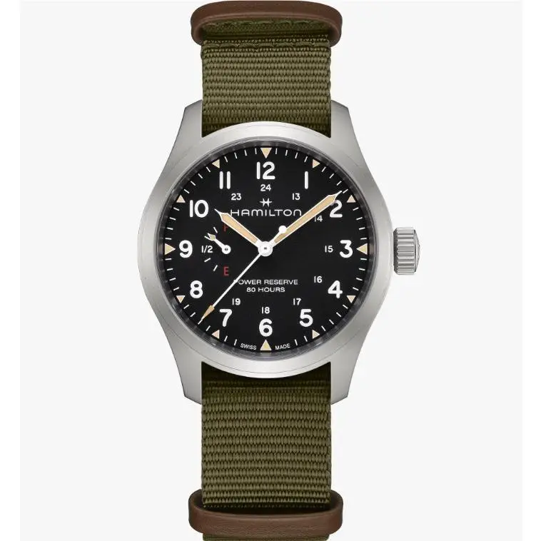 Khaki Field Mechanical Power Reserve Black Dial 40mm Men`s Watch H69509930 by Hamilton