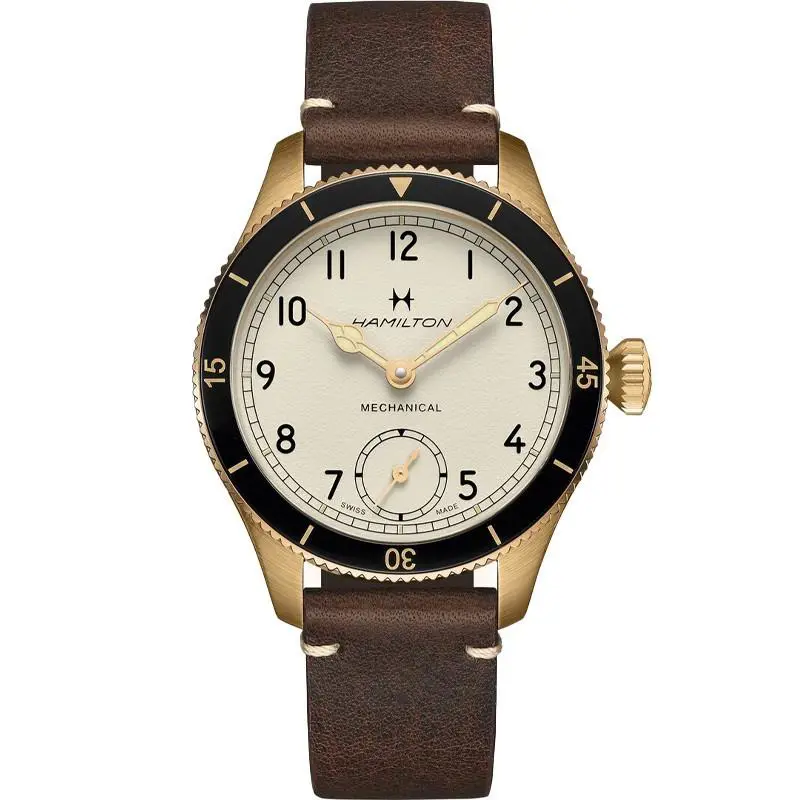 Hamilton Khaki Aviation 43mm White Dial Brown Leather Band Watch H76709510