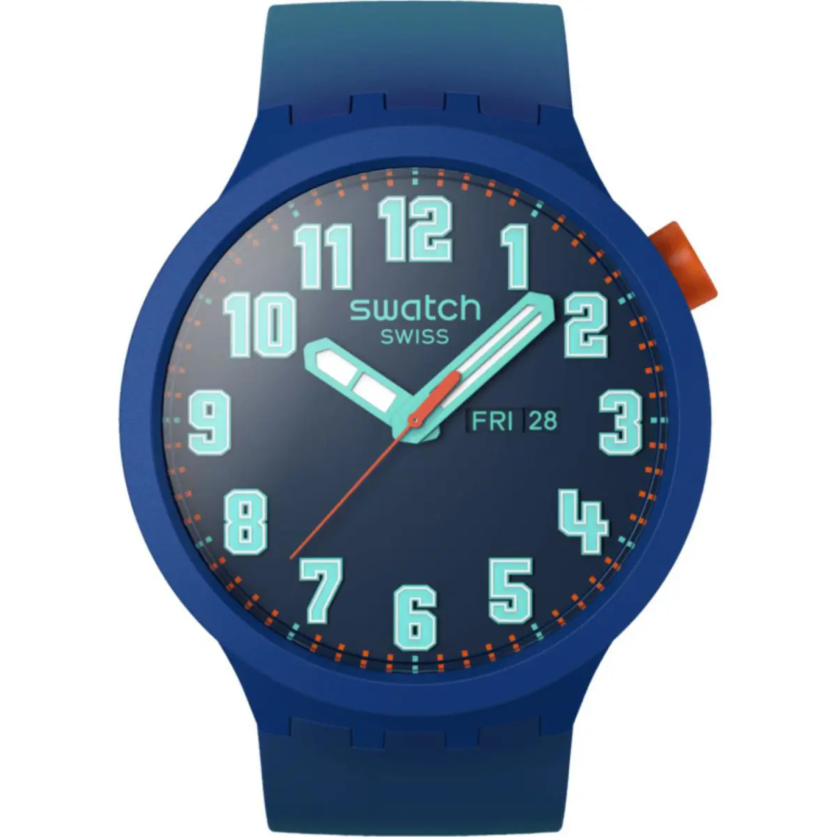 Swatch SB01N700 47mm Unisex Essentially Bold Water Resistant Quartz Watch Blue