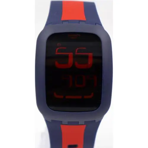 Swatch Touch Dark Blue & Red Swiss Swatch Touch Dark Blue Red Digital Watch 39mm SURN101D