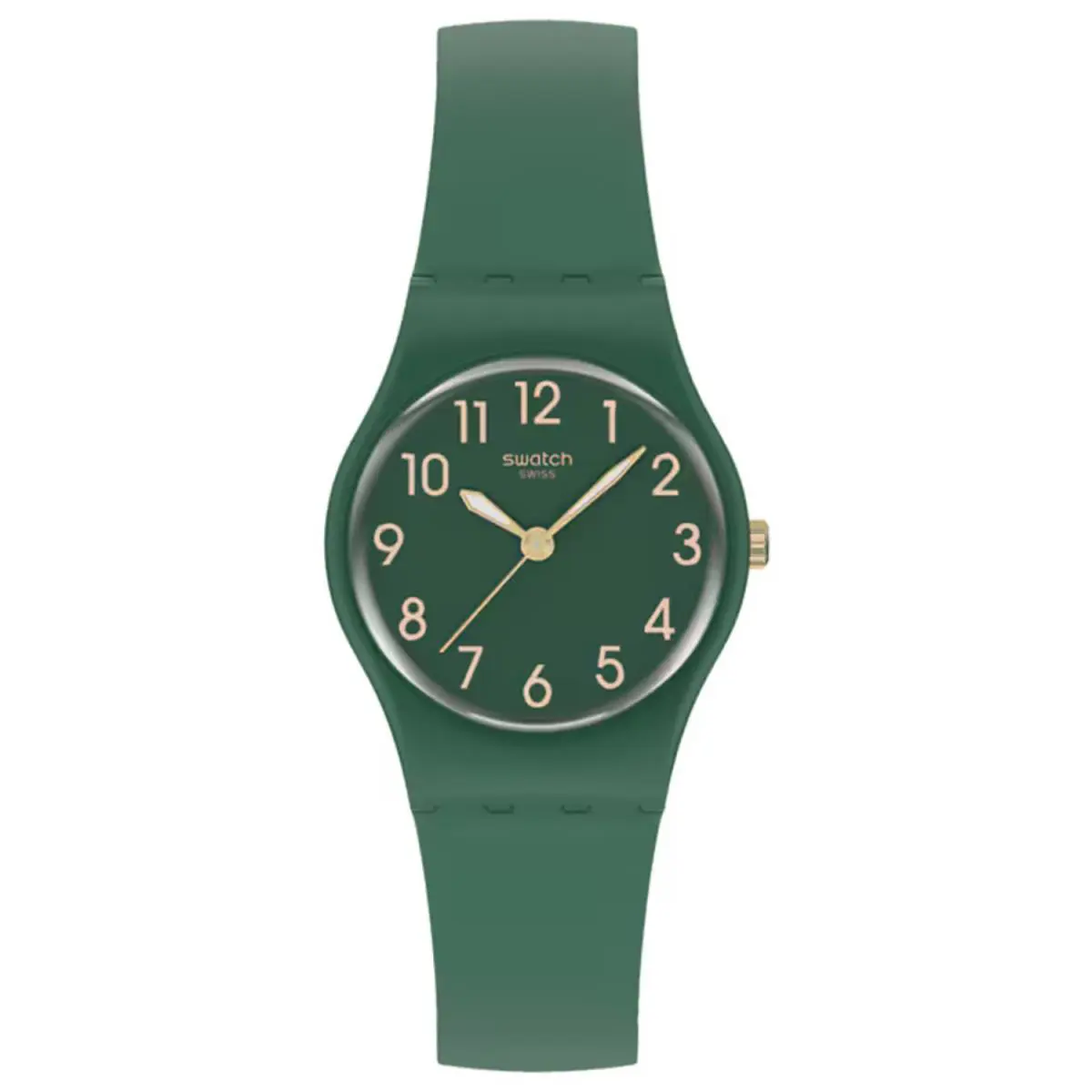 Swatch LG130 25mm Women`s Notes Of Pecan Water Resistant Quartz Watch Green