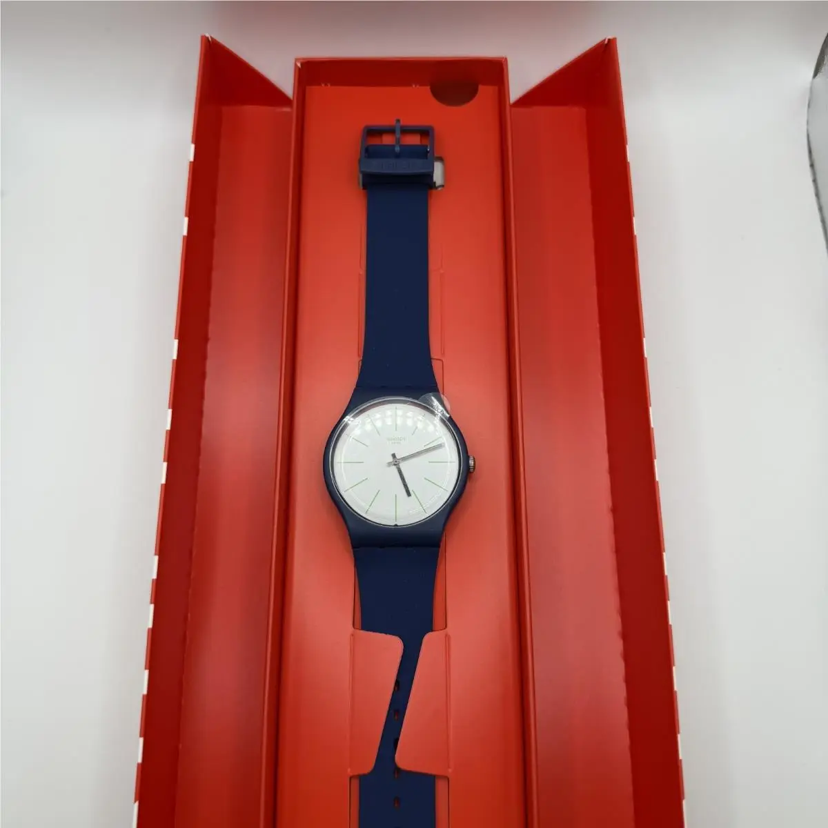 Bluesounds SUON127 41mm Watch Matte Blue Green White Limited by Swatch
