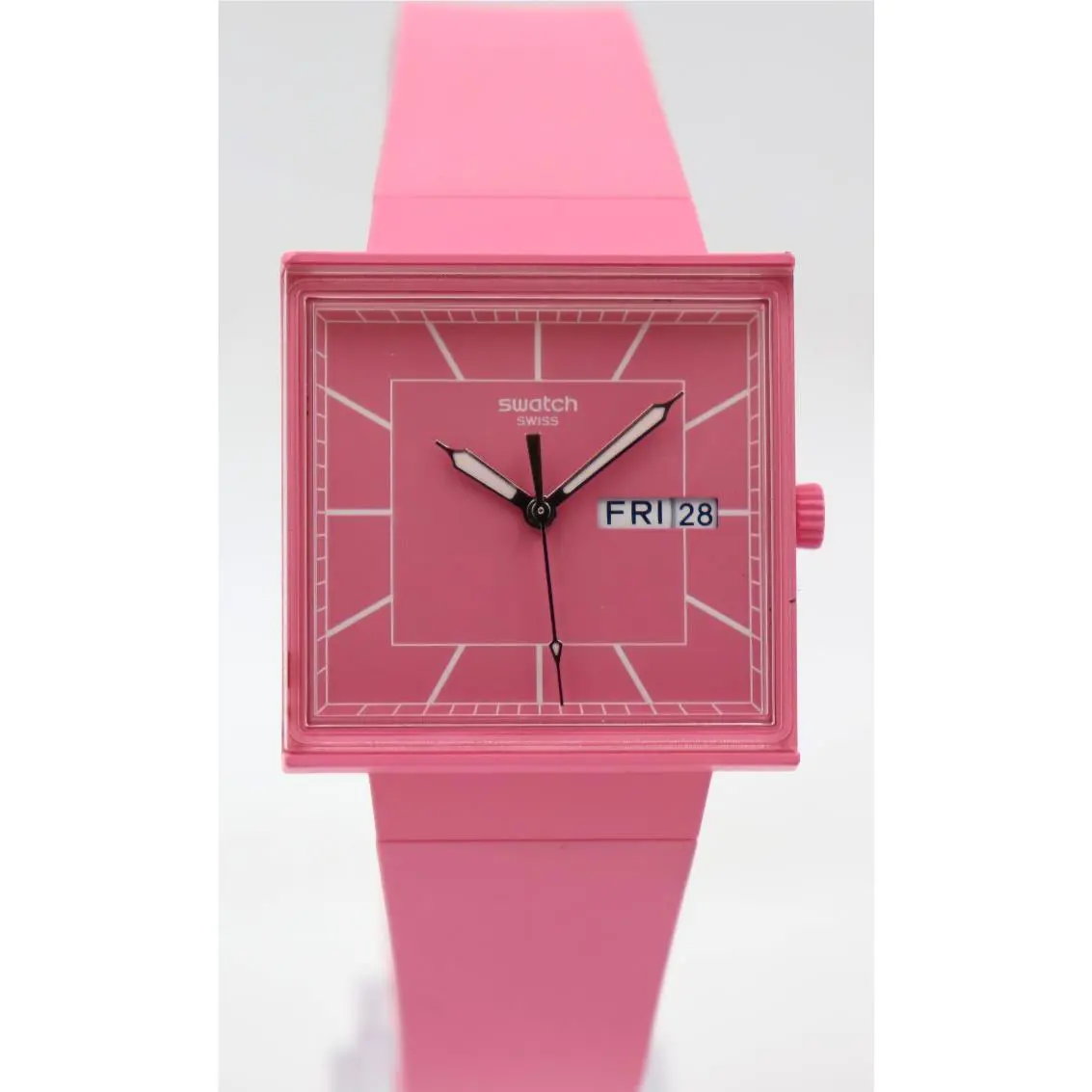Swatch What If…rose? Swiss Swatch What If…rose Bio-ceramic Date Watch 33mm x 33mm SO34P700