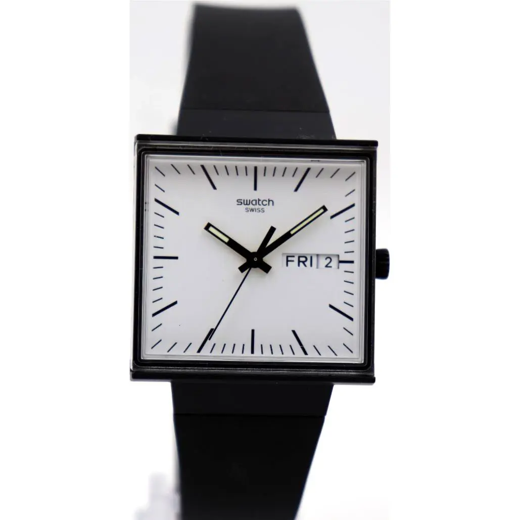Swatch What If…black? Swiss Swatch What If…black Bio-ceramic Date Watch 33mm x 33mm SO34B700