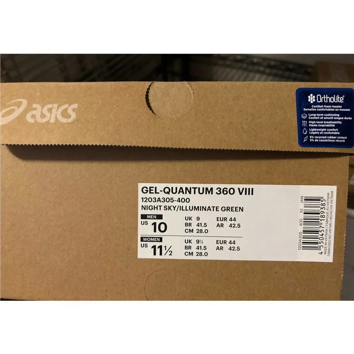 Asics shoes - Gel-Quantum 360 VIII - VIII - 1203A305-400 - Night Sky / Illuminate Green (UPC: 4550457189385) 8