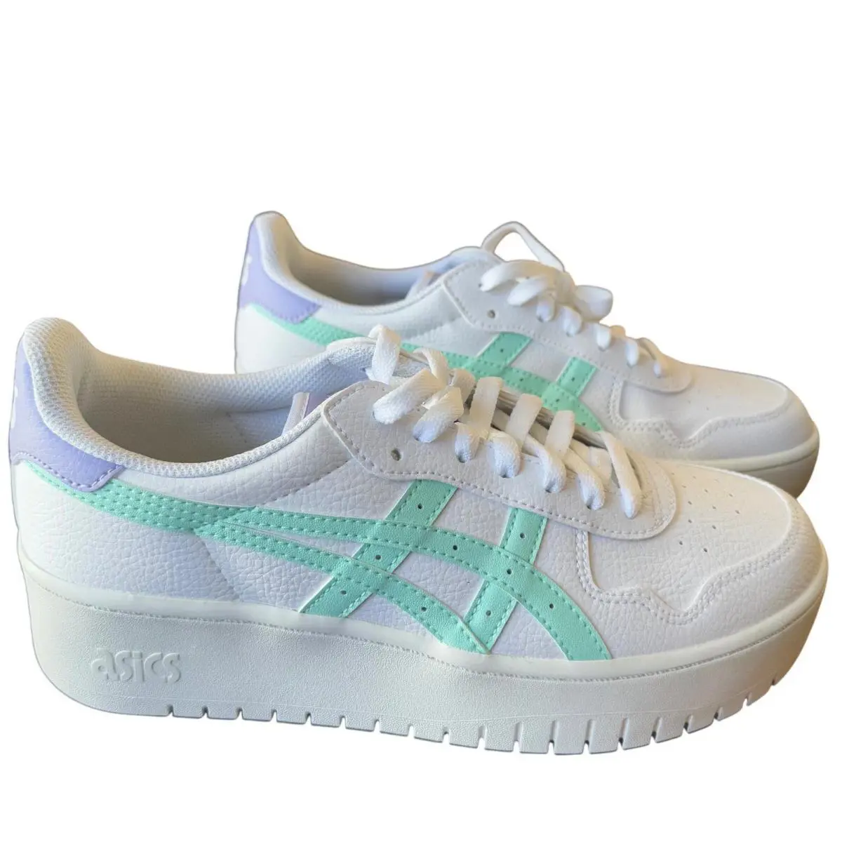 Asics Women`s Japan S PF Shoes Platform White Ice 1202A024-121 Size 9.5 Casual