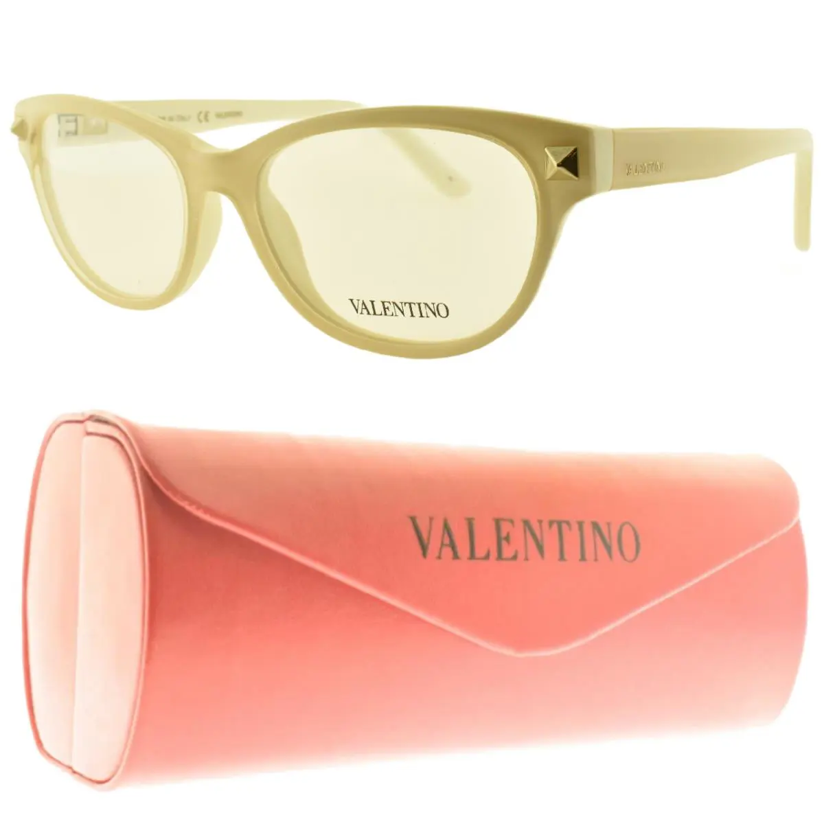 Valentino V2660 103 52-16-135 Ivory Cat Eye Full Rim Womens Optical Frame