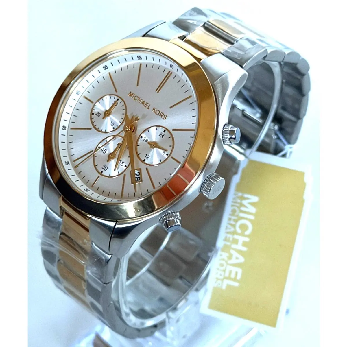 Michael Kors MK8986 Mens Two Tone S/steel Slim Runway Chronograph Watch