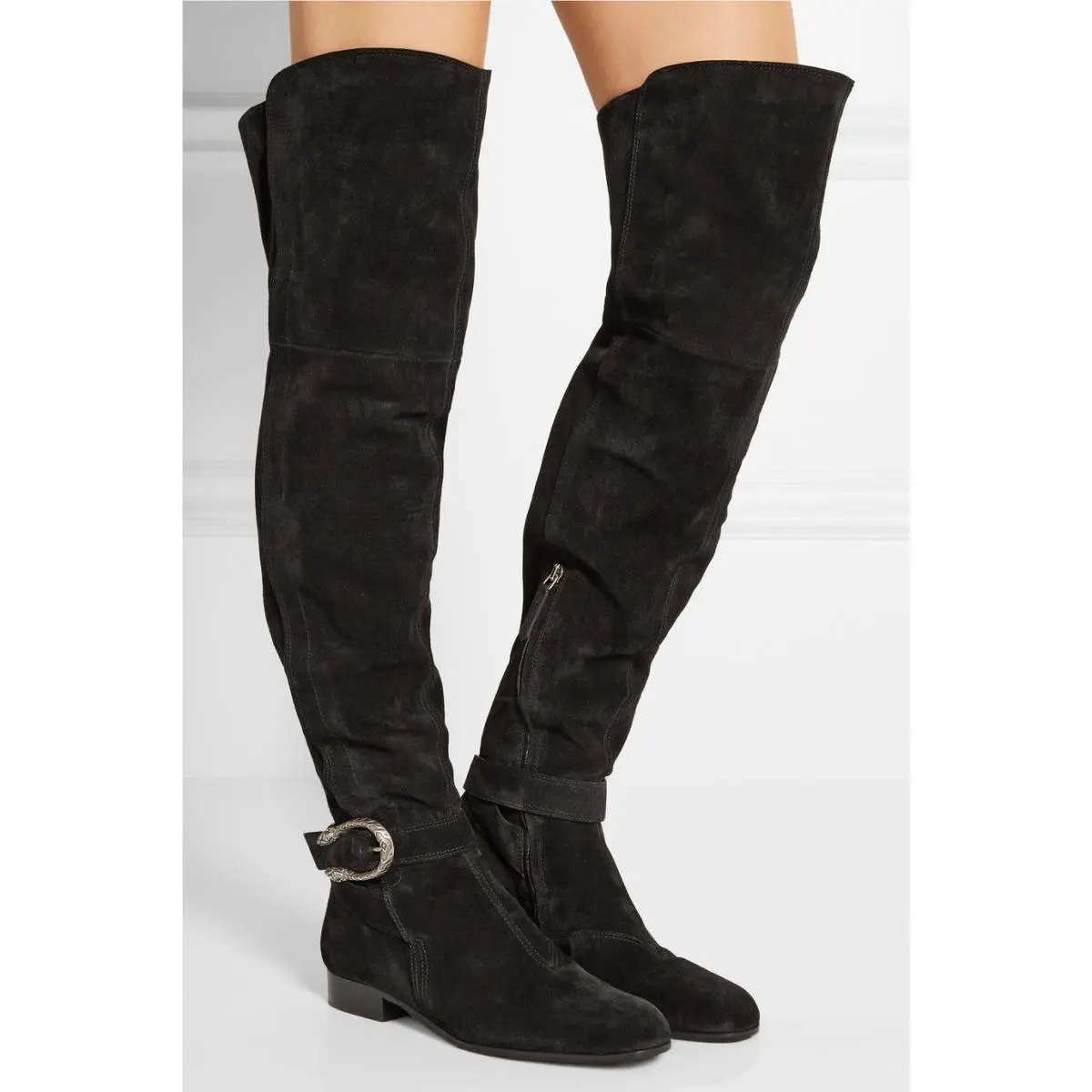 1 850+ Gucci Dionysus Over The Knee Thigh High Boot Boots Black Suede Eur 36