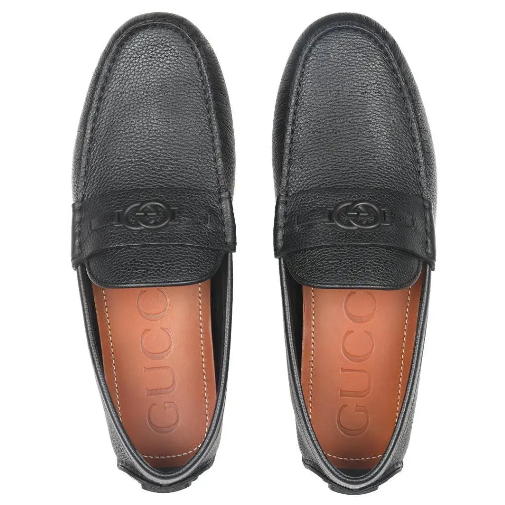 Gucci Luxury Black Horsebit Leather Driver Moccasin Shoes 8/US 8.5 - Black