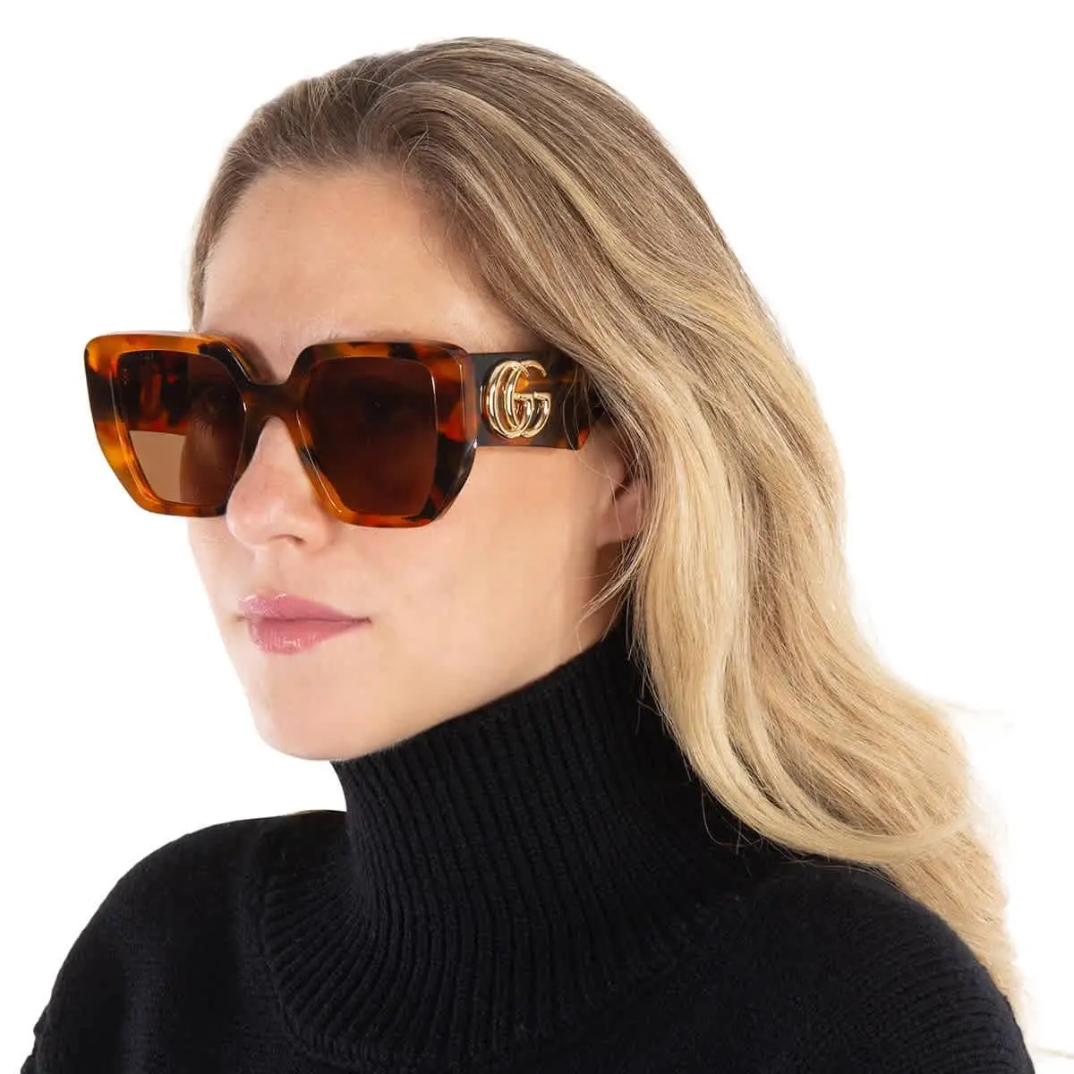 Brown Geometric Ladies Sunglasses GG0956S 007 54 GG0956S 007 54 by Gucci