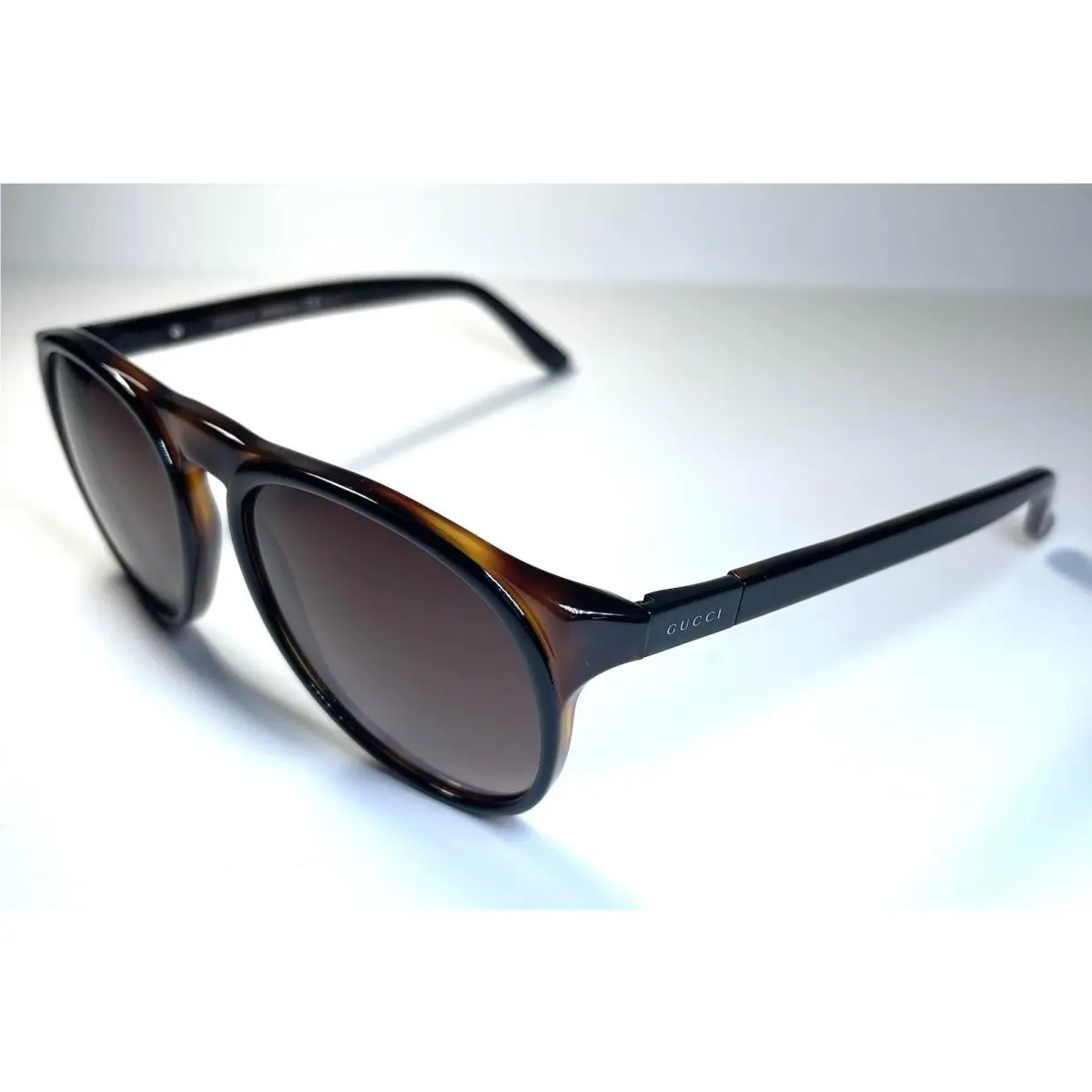 Retro Black Brown Tortoise Round Small GG1014 S Sunglasses + Case by Gucci
