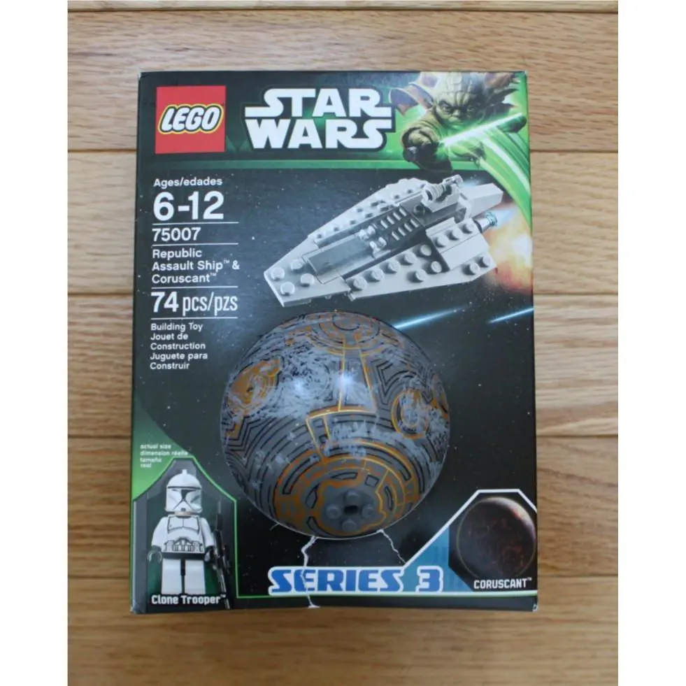 Lego Star Wars 75007 Republic Assault Ship Planet Coruscant Package