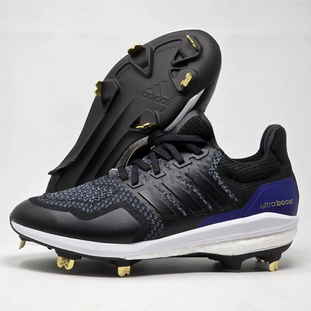 Adidas Ultraboost 1.0 Dna Black Purple Metallic Baseball Cleats 7 7.5 IH5206