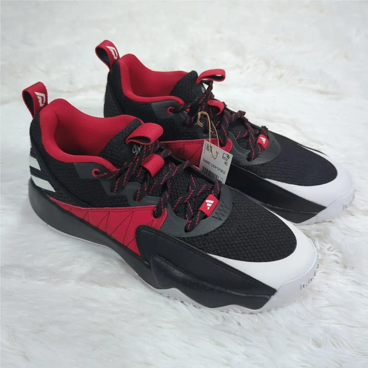 Men`s Adidas Dame Extply 2.0 Basketball Shoes Black/red/white Size 8 9 11 HR0728