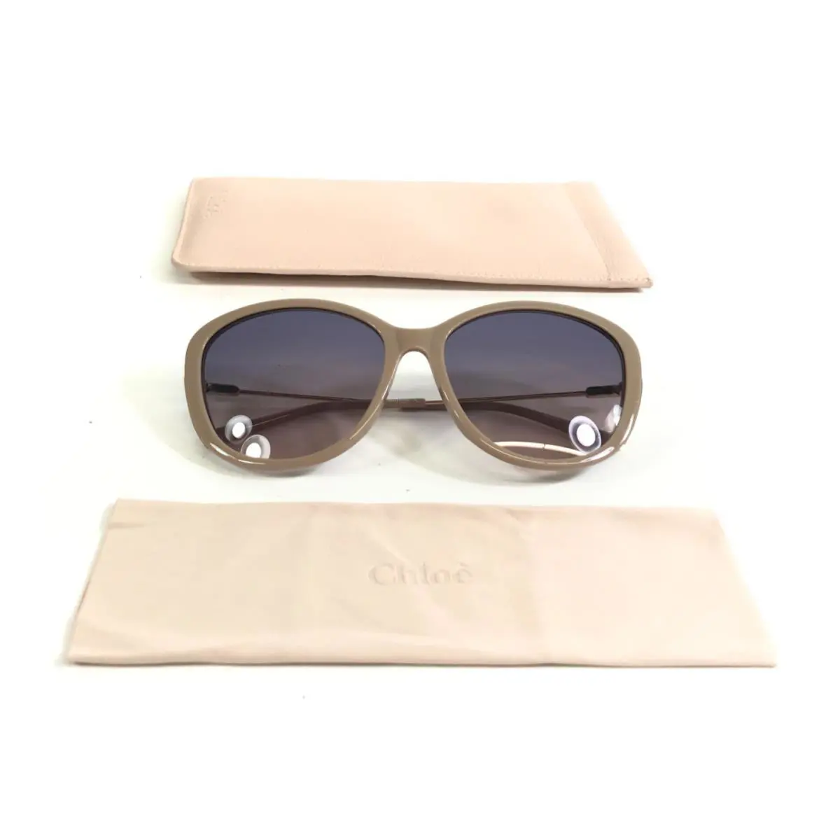 Chloe Sunglasses CH0175SK 003 Beige Gold Frames with Purple Pink Gradient Lenses