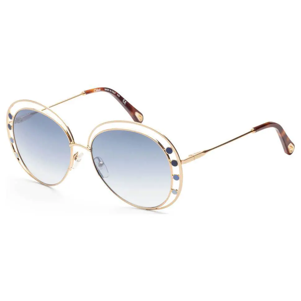 Chloe Women`s Gold Aviator Sunglasses CE169S-816