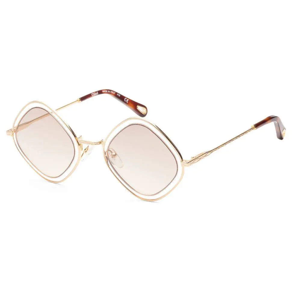 Chloe Women`s Gold Rectangular Sunglasses CE165S-877