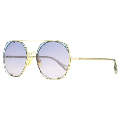 Chloe Clip-on Sunglasses CH0042S 002 Gold/clear 56mm 42