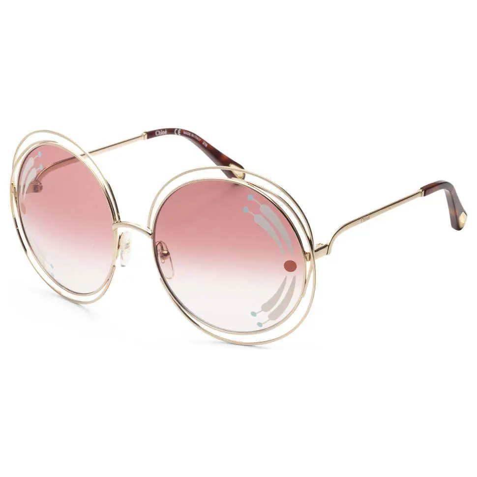 Chloe Women`s Gold Round Sunglasses CE114SRI-835