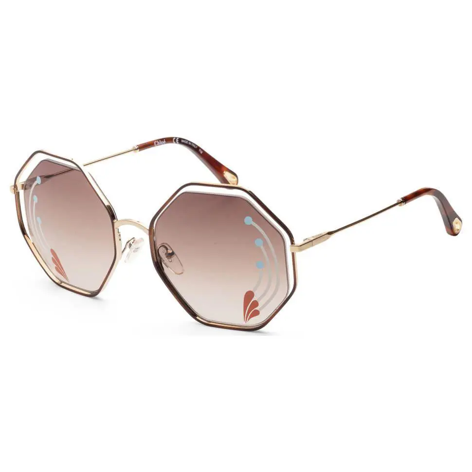 Chloe Women`s Brown Geometric Sunglasses CE132SRI-258