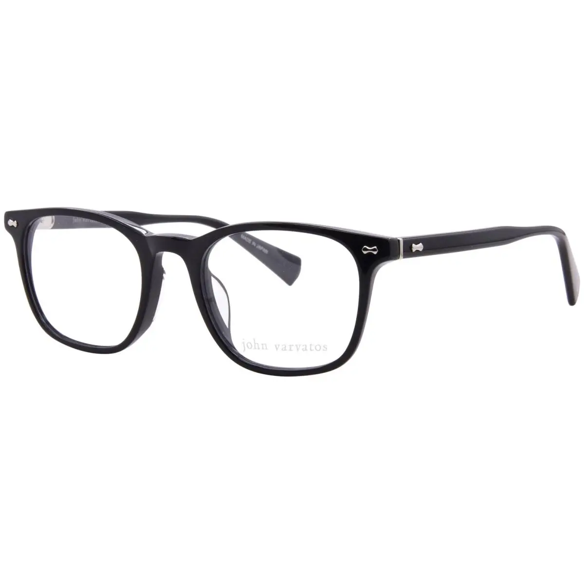 John Varvatos VJV442 0BLA Eyeglasses Men`s Black Full Rim Square Shape 51mm