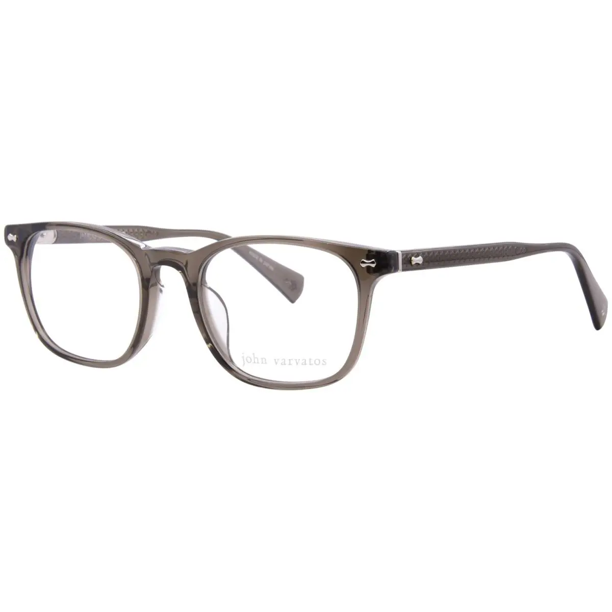 John Varvatos VJV442 0OLI Eyeglasses Men`s Crystal Olive Full Rim 51mm - Frame: Green