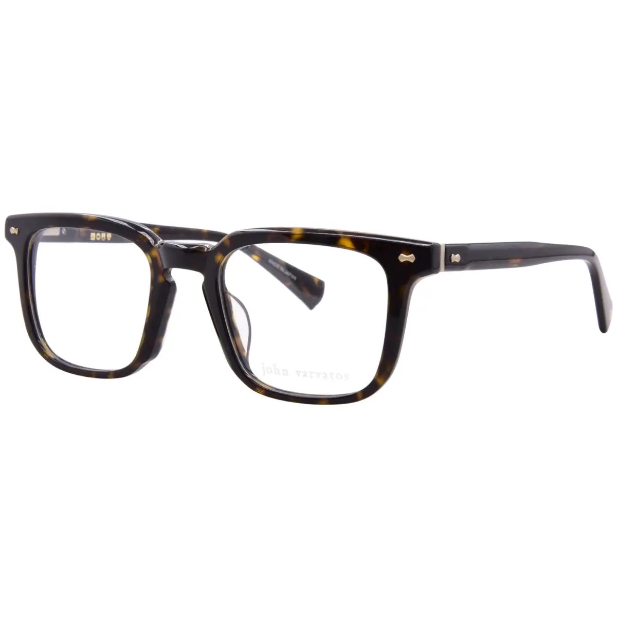 John Varvatos VJV445 0HAV Eyeglasses Men`s Havana Full Rim Square Shape 53mm - Frame: Havana