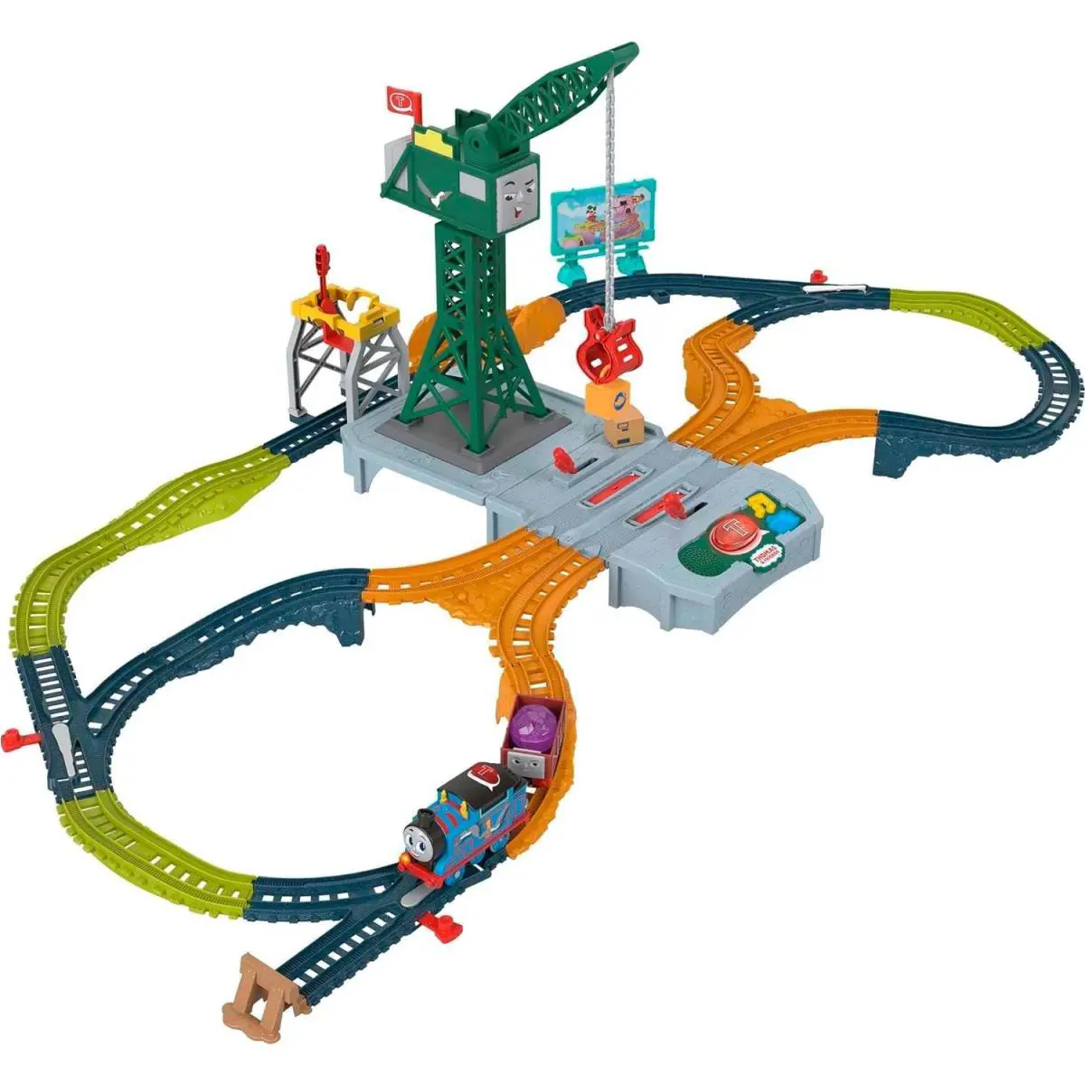 Thomas Friends Motorized Toy Train Set Talking Cranky Delivery with Track