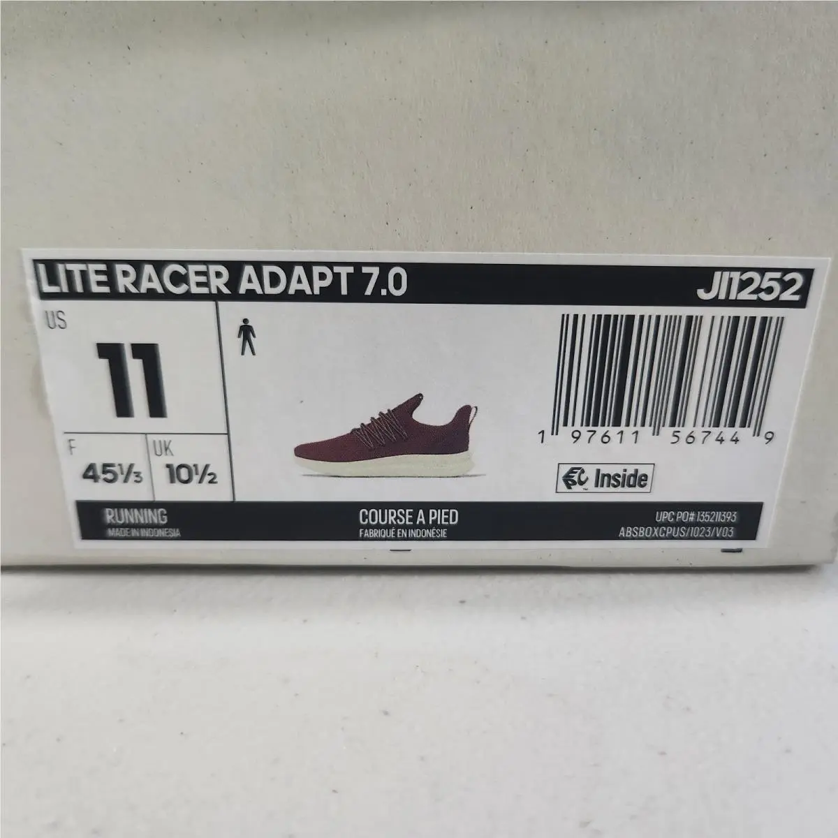 Adidas shoes - adidas Lite Racer - Lite Racer - JI1252 - Collegiate Burgundy / Shadow Red / Off White, Manufacturer: Core Black/Grey Five/Grey Three 7