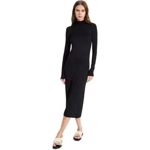 Rag Bone Women`s The Turtleneck Midi Dress Black S