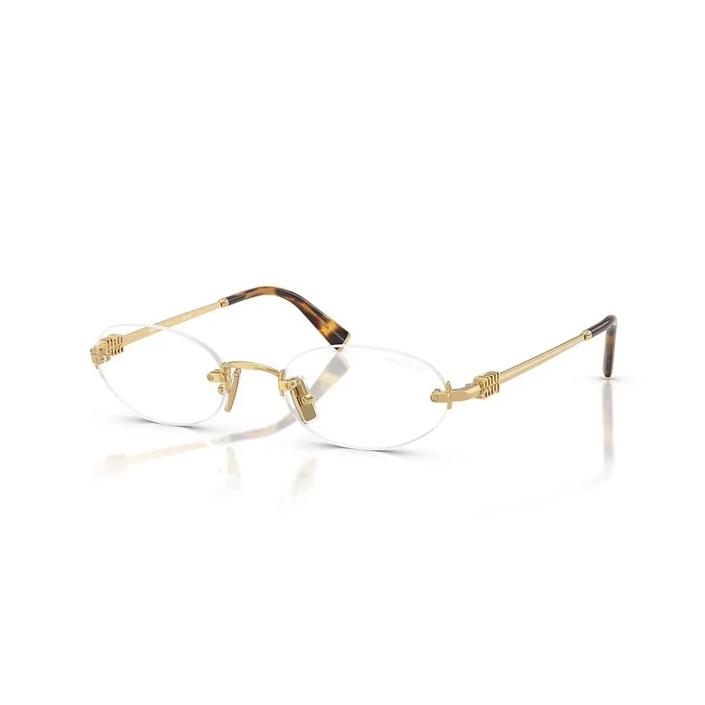 Miu Miu MU A54S 5AK08N Gold Clear Blue Light Filter Lenses Rimless