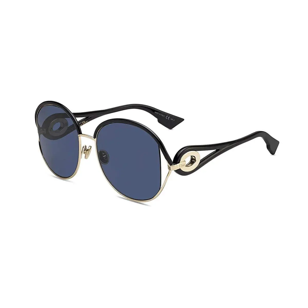 Christian  newvolute 0RHL Gold Tone Black / Blue Mirror Sunglasses by Dior