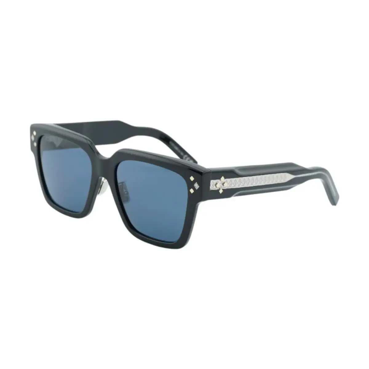 CD Diamond S3F 10B0 Square Shiny Black/blue 55 mm Men`s Sunglasses Frame by Dior