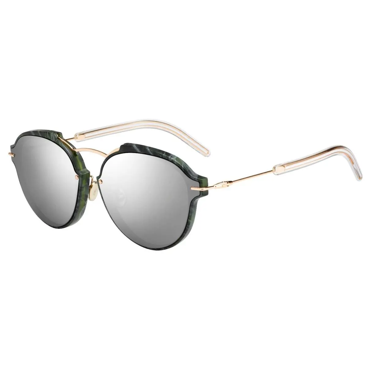 eclat 0GC1 Sunglasses Green Marble Gold / Silver Mirror Lens by Dior