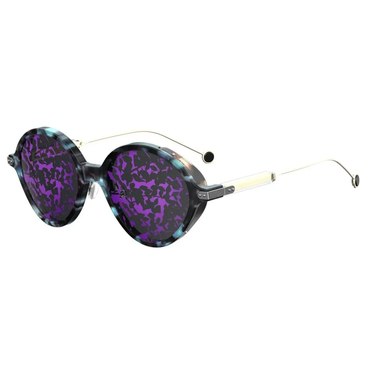 Umbrage 0MJN/TY Sunglasses Blue Havana Mtgd / Violet Mirror Pattern by Dior